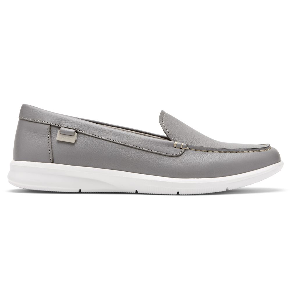 Rockport Women's Ayva Washable Loafers - Grey - USA (8594ZBWXV)